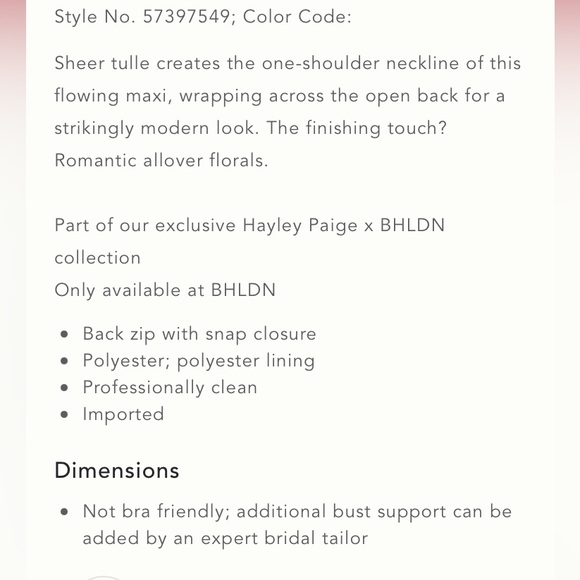 Anthropologie X BHLDN Hayley Paige Phoebe Dress - Picture 10 of 12